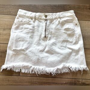 Sanctuary White Distressed Denim Mini Skirt